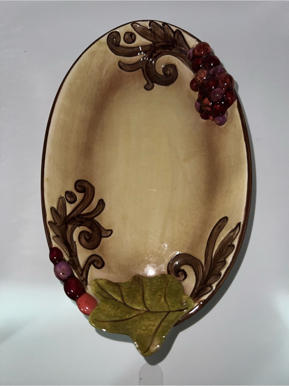 Grasslands Road Embossed Oval Platter
